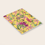 Tropical Bloom Serenade Exotic Floral Pattern Vintage Botanical Vibes Yellow Notebook Gallery Image 3