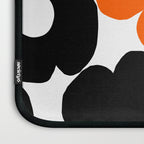 Large Orange and Black Retro Flowers White Background #decor #society6 #buyart Laptop Sleeve Gallery Image 3