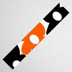 Large Orange and Black Retro Flowers White Background #decor #society6 #buyart Table Runner Gallery Image 3