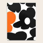 Large Orange and Black Retro Flowers White Background #decor #society6 #buyart Notebook Gallery Image 4