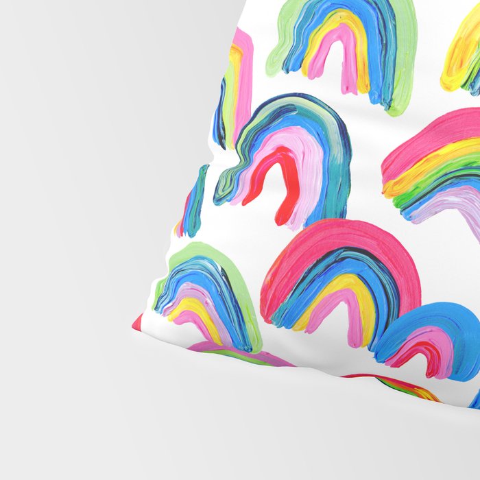 Abstract Rainbow Arcs - White Palette Pillow Sham Gallery Image 4