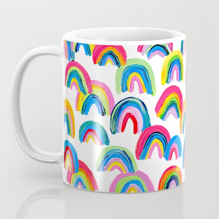Abstract Rainbow Arcs - White Palette Coffee Mug Gallery Image 3