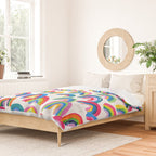 Abstract Rainbow Arcs - White Palette Duvet Cover Gallery Image 2