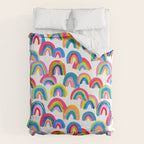 Abstract Rainbow Arcs - White Palette Duvet Cover Gallery Image 6