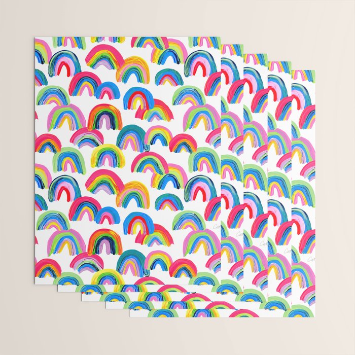 Abstract Rainbow Arcs - White Palette Wrapping Paper Gallery Image 3