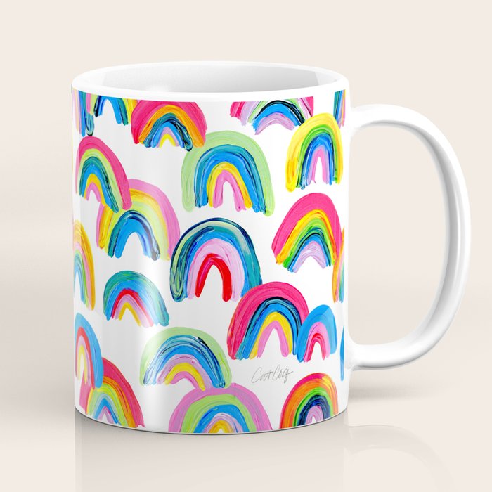 Abstract Rainbow Arcs - White Palette Coffee Mug Gallery Image 1