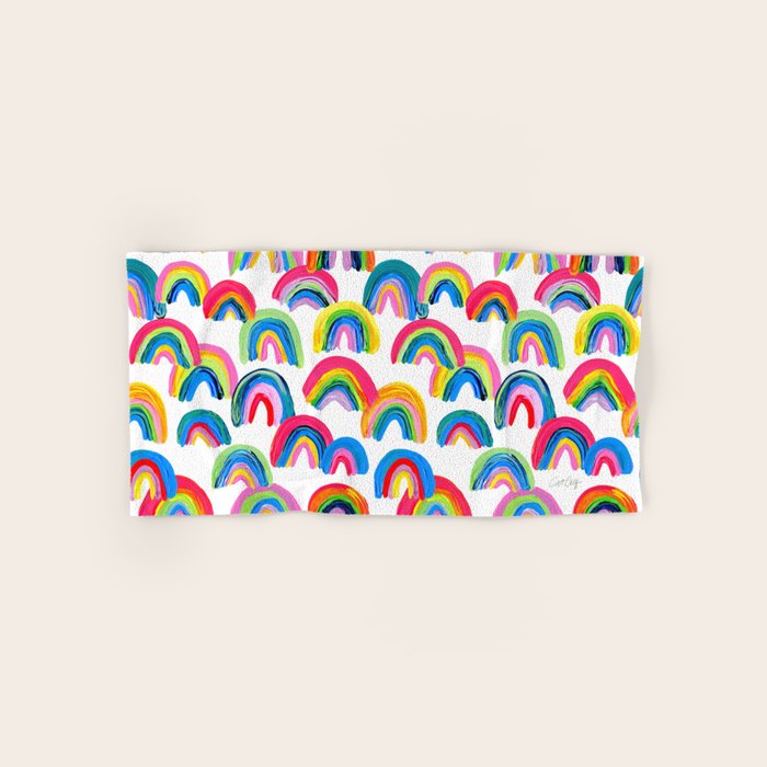 Abstract Rainbow Arcs - White Palette Bath Towel Gallery Image 1