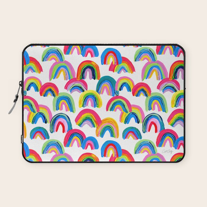 Abstract Rainbow Arcs - White Palette Laptop Sleeve Gallery Image 1