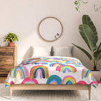 Abstract Rainbow Arcs - White Palette Comforter Gallery Image 3