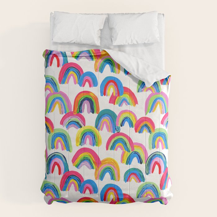 Abstract Rainbow Arcs - White Palette Comforter Gallery Image 6