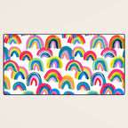 Abstract Rainbow Arcs - White Palette Desk Mat Gallery Image 3