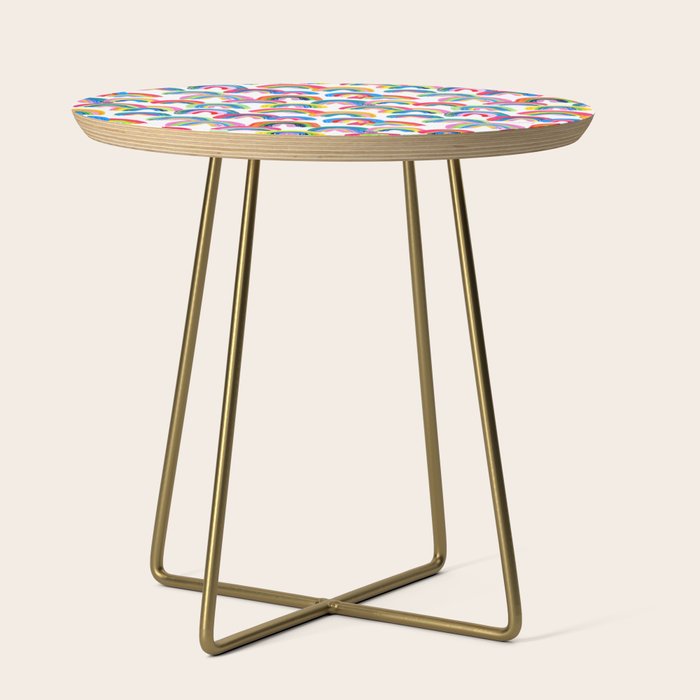 Abstract Rainbow Arcs - White Palette Side Table Gallery Image 1