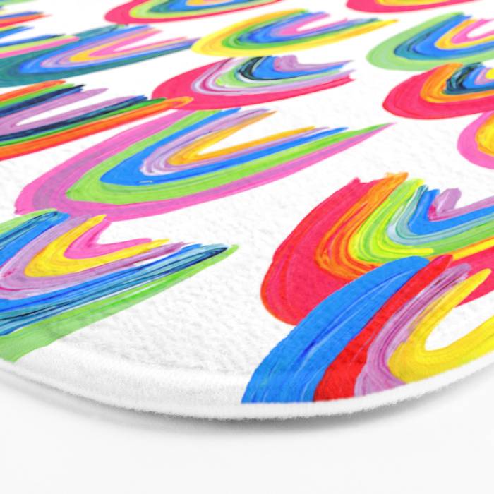 Abstract Rainbow Arcs - White Palette Bath Mat Gallery Image 3