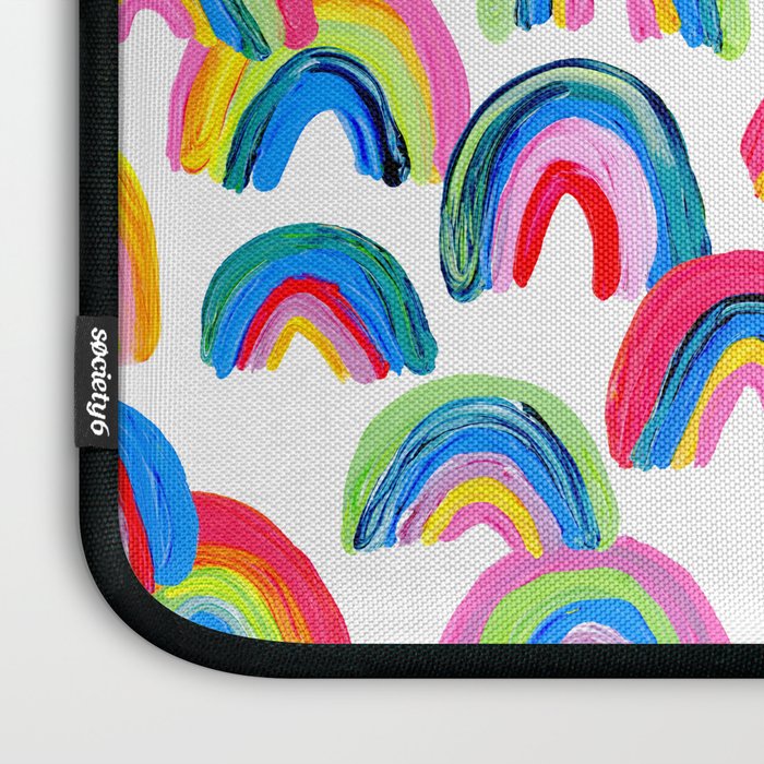 Abstract Rainbow Arcs - White Palette Laptop Sleeve Gallery Image 3