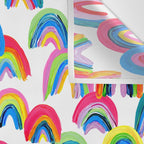 Abstract Rainbow Arcs - White Palette Wall Tapestry Gallery Image 3