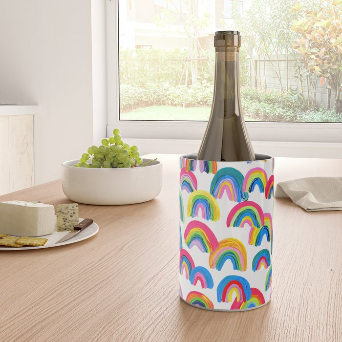 Abstract Rainbow Arcs - White Palette Wine Chiller Gallery Image 4