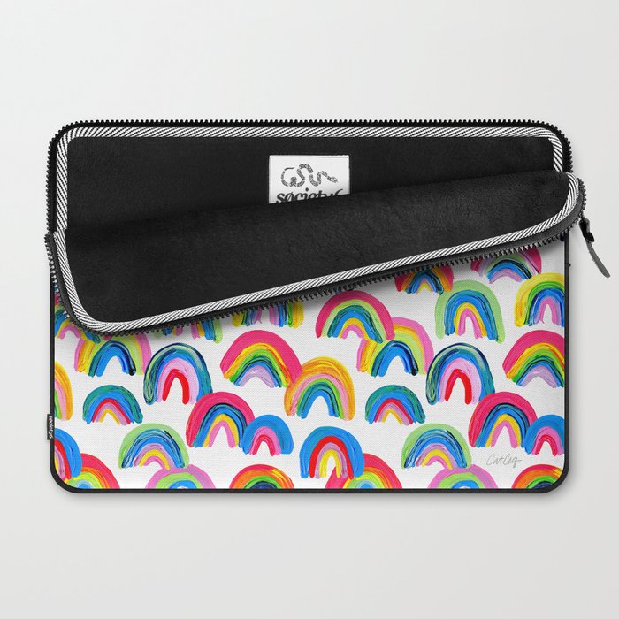 Abstract Rainbow Arcs - White Palette Laptop Sleeve Gallery Image 2