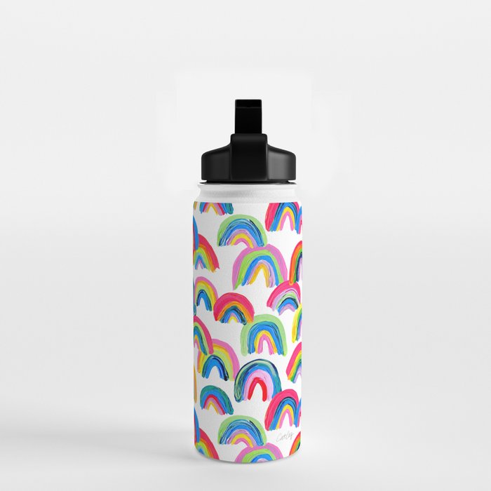 Abstract Rainbow Arcs - White Palette Water Bottle Gallery Image 2
