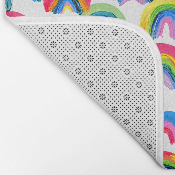 Abstract Rainbow Arcs - White Palette Bath Mat Gallery Image 2