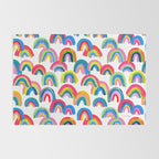 Abstract Rainbow Arcs - White Palette Rug Gallery Image 2