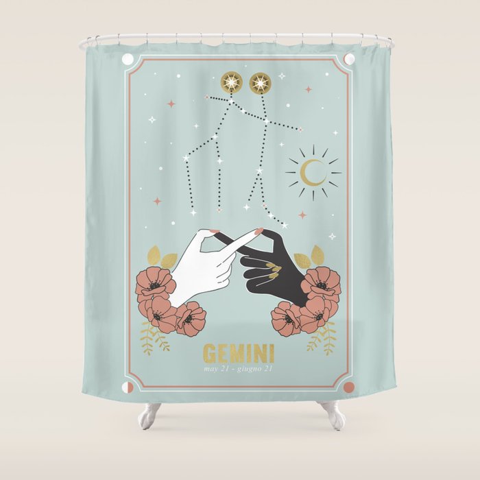 Gemini Zodiac Series Shower Curtain Gallery Image 1
