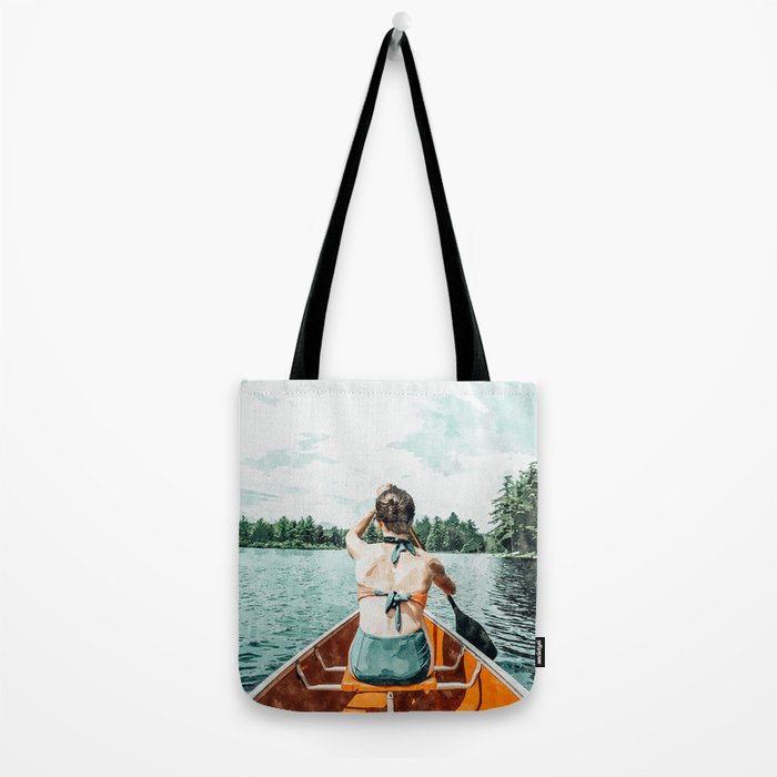 Row Your Own Boat | Woman Empowerment Confidence Painting | Positive Growth Mindset Boho Adventure  Tote Bag Gallery Image 2