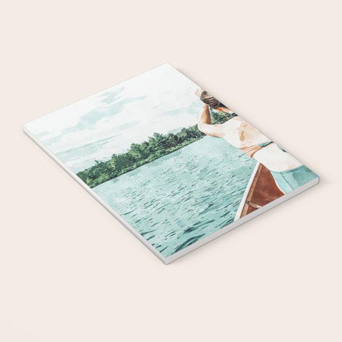 Row Your Own Boat | Woman Empowerment Confidence Painting | Positive Growth Mindset Boho Adventure  Notebook Gallery Image 3