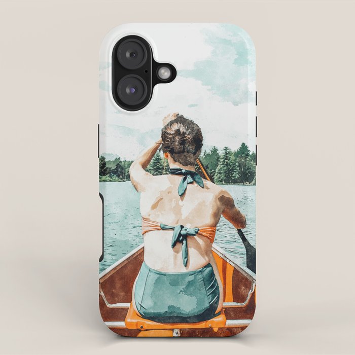 Row Your Own Boat | Woman Empowerment Confidence Painting | Positive Growth Mindset Boho Adventure  iPhone Case Gallery Image 1