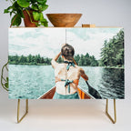 Row Your Own Boat | Woman Empowerment Confidence Painting | Positive Growth Mindset Boho Adventure  Credenza Gallery Image 1