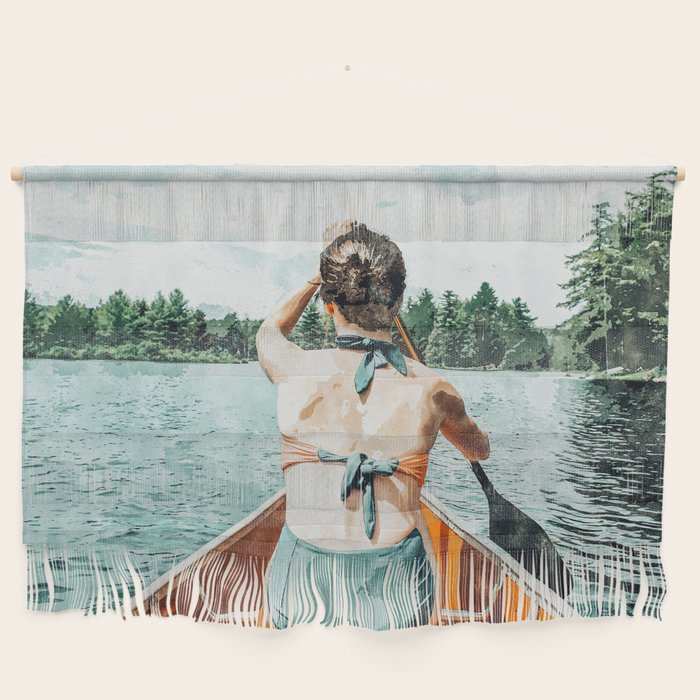 Row Your Own Boat | Woman Empowerment Confidence Painting | Positive Growth Mindset Boho Adventure  Wall Hanging Gallery Image 1
