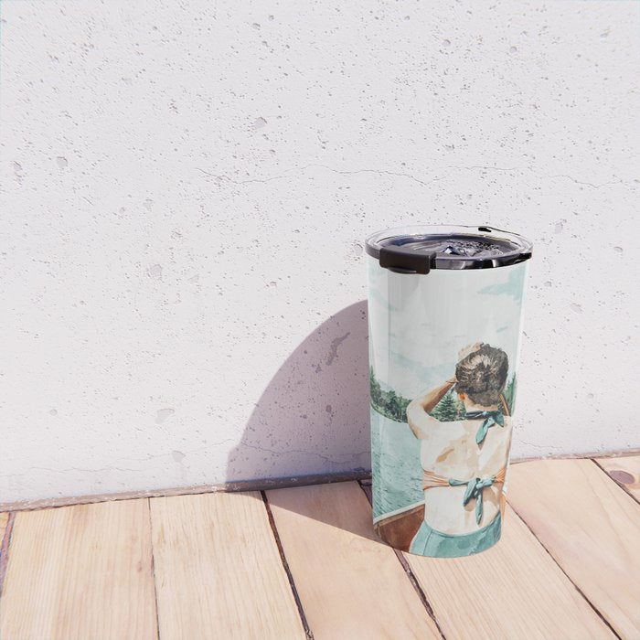 Row Your Own Boat | Woman Empowerment Confidence Painting | Positive Growth Mindset Boho Adventure  Travel Mug Gallery Image 4