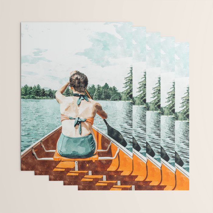 Row Your Own Boat | Woman Empowerment Confidence Painting | Positive Growth Mindset Boho Adventure  Wrapping Paper Gallery Image 3