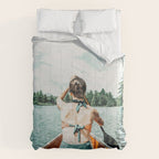 Row Your Own Boat | Woman Empowerment Confidence Painting | Positive Growth Mindset Boho Adventure  Comforter Gallery Image 6