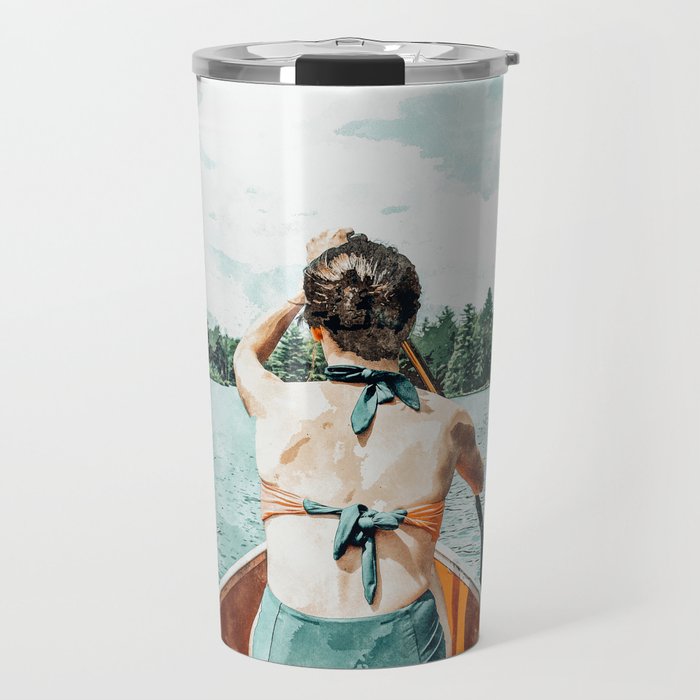 Row Your Own Boat | Woman Empowerment Confidence Painting | Positive Growth Mindset Boho Adventure  Travel Mug Gallery Image 1