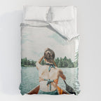 Row Your Own Boat | Woman Empowerment Confidence Painting | Positive Growth Mindset Boho Adventure  Duvet Cover Gallery Image 6