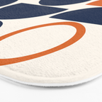 Abstract Shapes 19 in Orange and Navy Blue Bath Mat Gallery Image 3