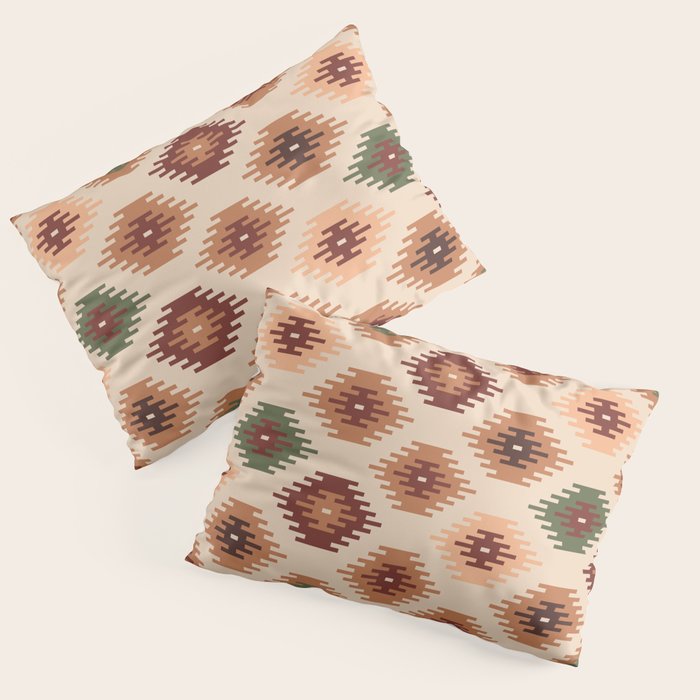 Southwest native Aztec diamonds kilim Pillow Sham Gallery Image 1