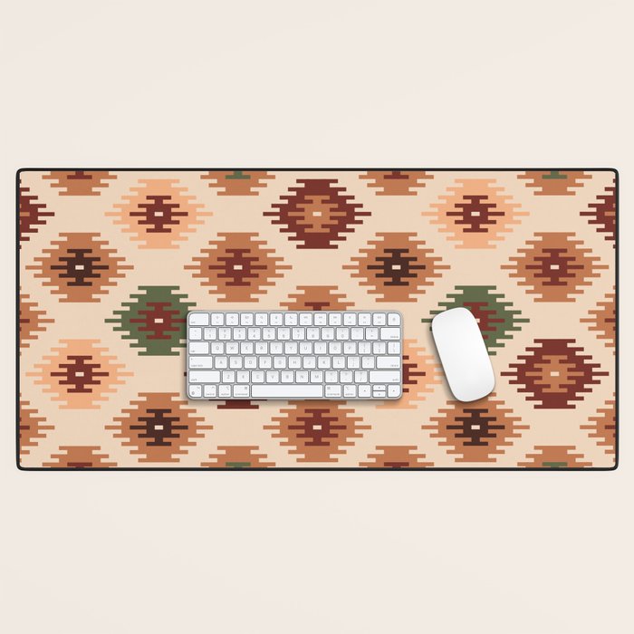 Southwest native Aztec diamonds kilim Desk Mat Gallery Image 1