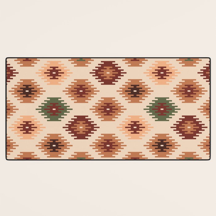 Southwest native Aztec diamonds kilim Desk Mat Gallery Image 3