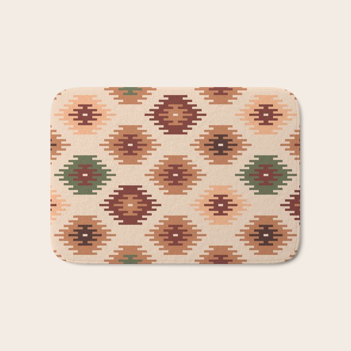 Southwest native Aztec diamonds kilim Bath Mat Gallery Image 1