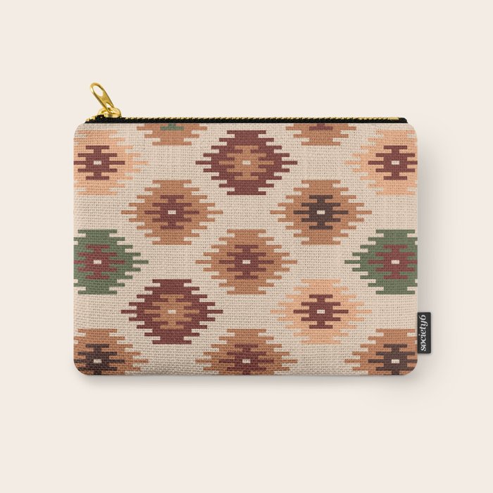 Southwest native Aztec diamonds kilim Carry All Pouch Gallery Image 1