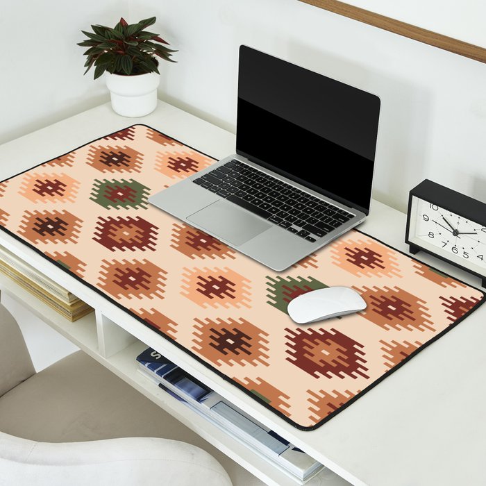 Southwest native Aztec diamonds kilim Desk Mat Gallery Image 2