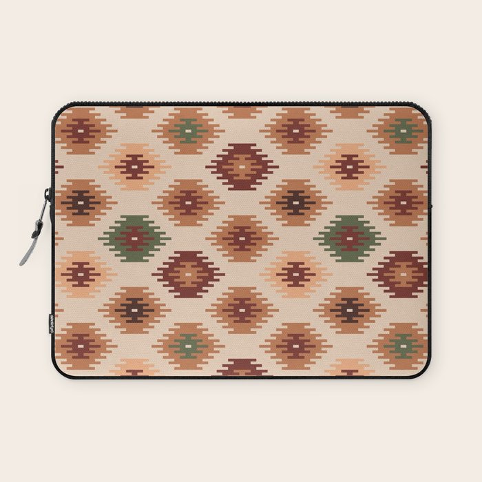 Southwest native Aztec diamonds kilim Laptop Sleeve Gallery Image 1