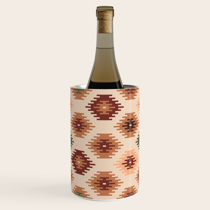 Southwest native Aztec diamonds kilim Wine Chiller Gallery Image 1