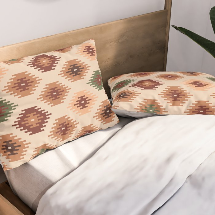 Southwest native Aztec diamonds kilim Pillow Sham Gallery Image 2