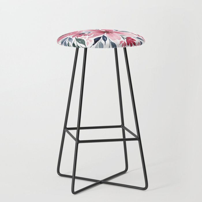 Modern Watercolor Florals No. 2 Stool Gallery Image 1