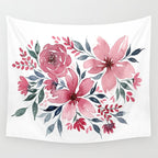 Modern Watercolor Florals No. 2 Wall Tapestry Gallery Image 4