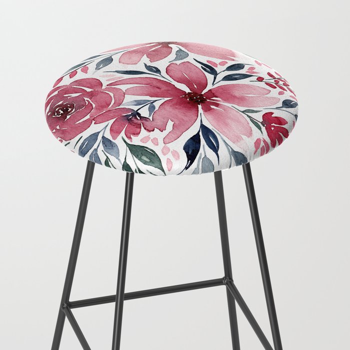 Modern Watercolor Florals No. 2 Stool Gallery Image 2