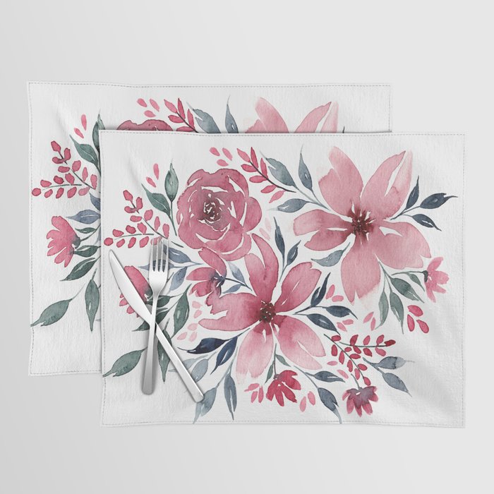 Modern Watercolor Florals No. 2 Placemat Gallery Image 1