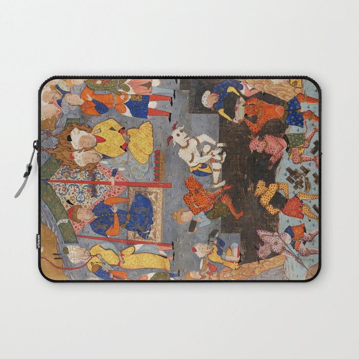 Iskandar (Alexander) builds a wall against Gog and Magog Islamic Antique Art Laptop Sleeve Gallery Image 1